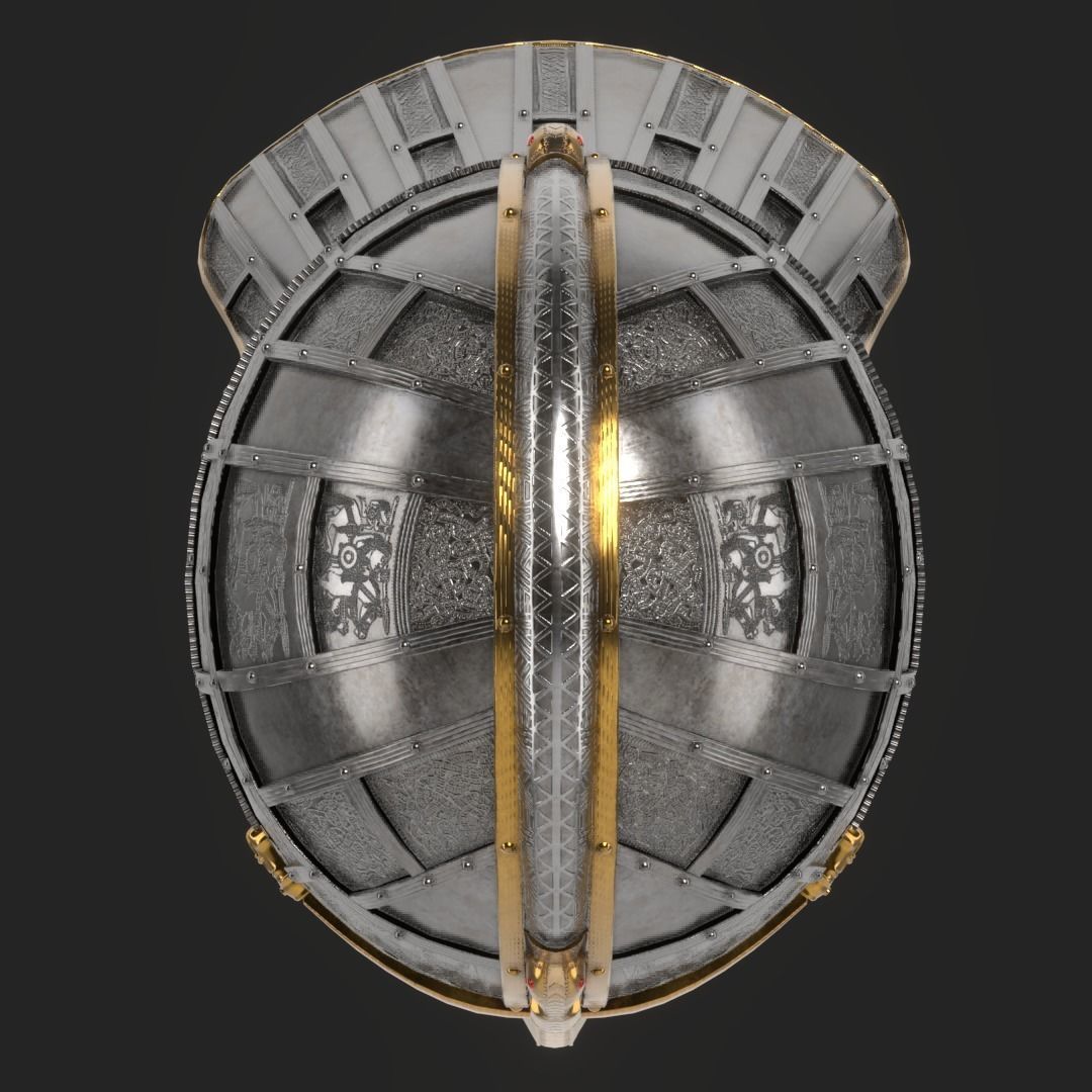 Sutton Hoo Helmet Low-poly 3D model_5