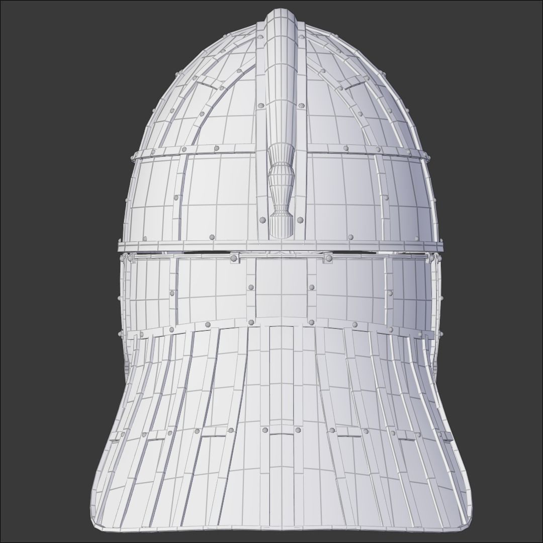 Sutton Hoo Helmet Low-poly 3D model_14