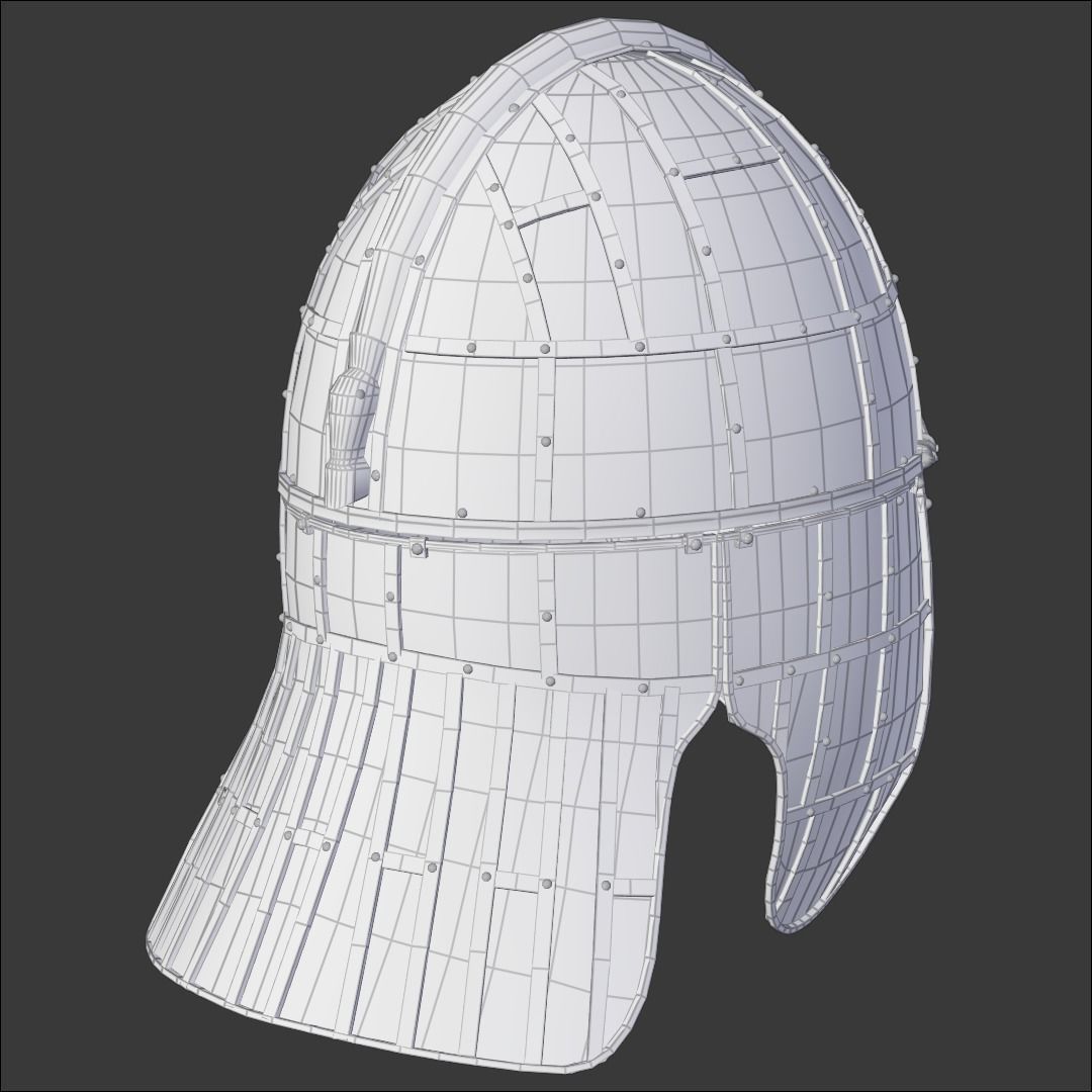 Sutton Hoo Helmet Low-poly 3D model_13