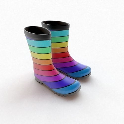 Striped Wellies 3D model