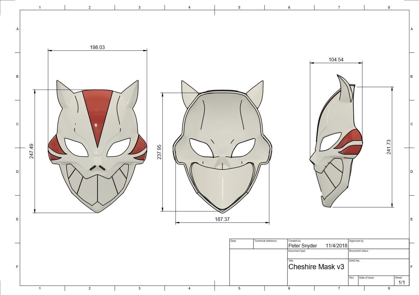 Cheshire Mask 3D print model_2