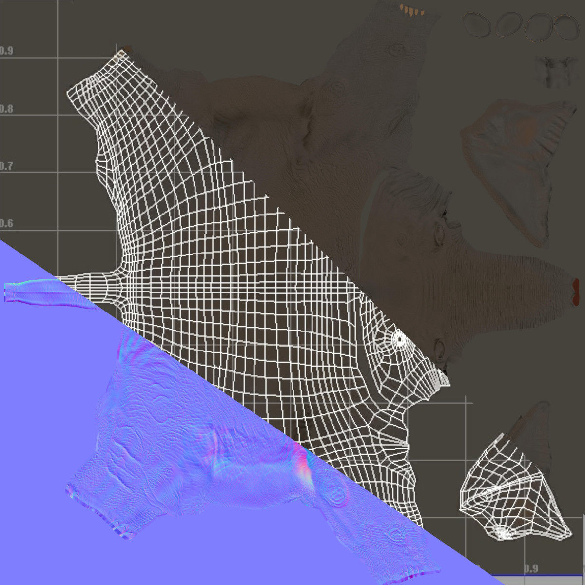 Rigged-Animated Elephant 3D model_6