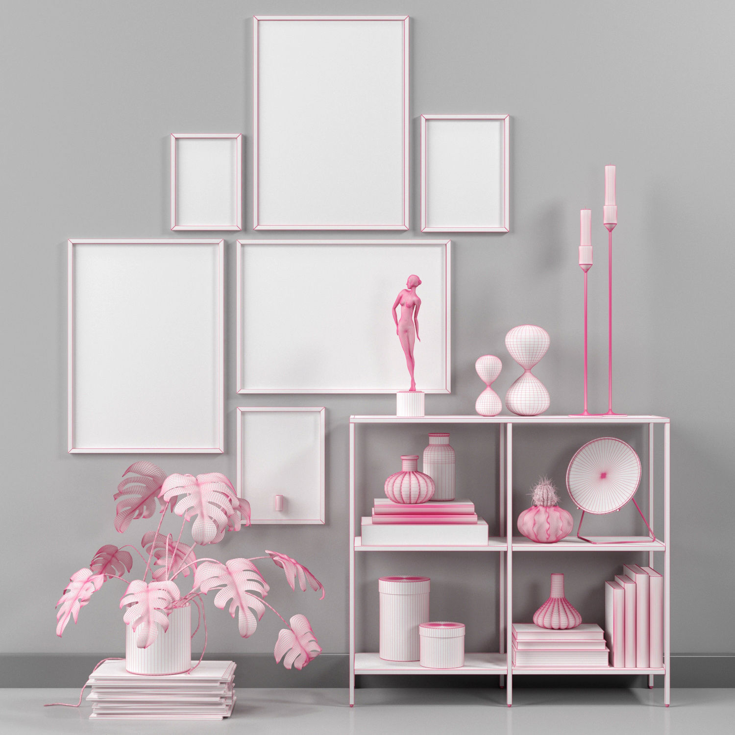 Scandinavian set 002  3D model_2