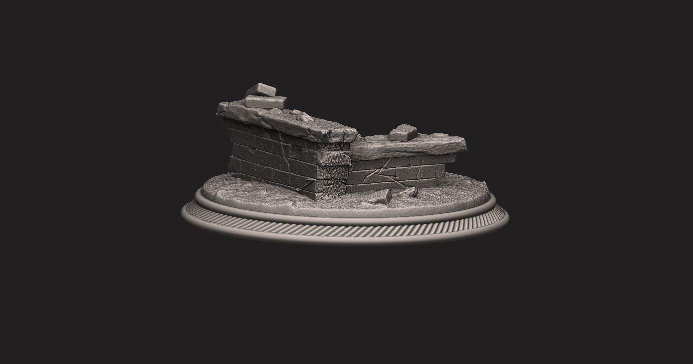 custom rubble Base for miniatures - Figures - version 02 3D print model_8
