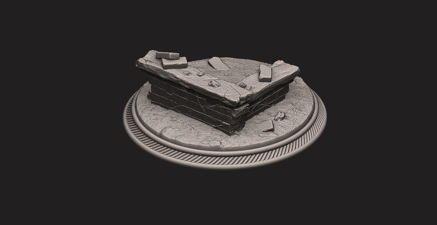 custom rubble Base for miniatures - Figures - version 02 3D print model_2