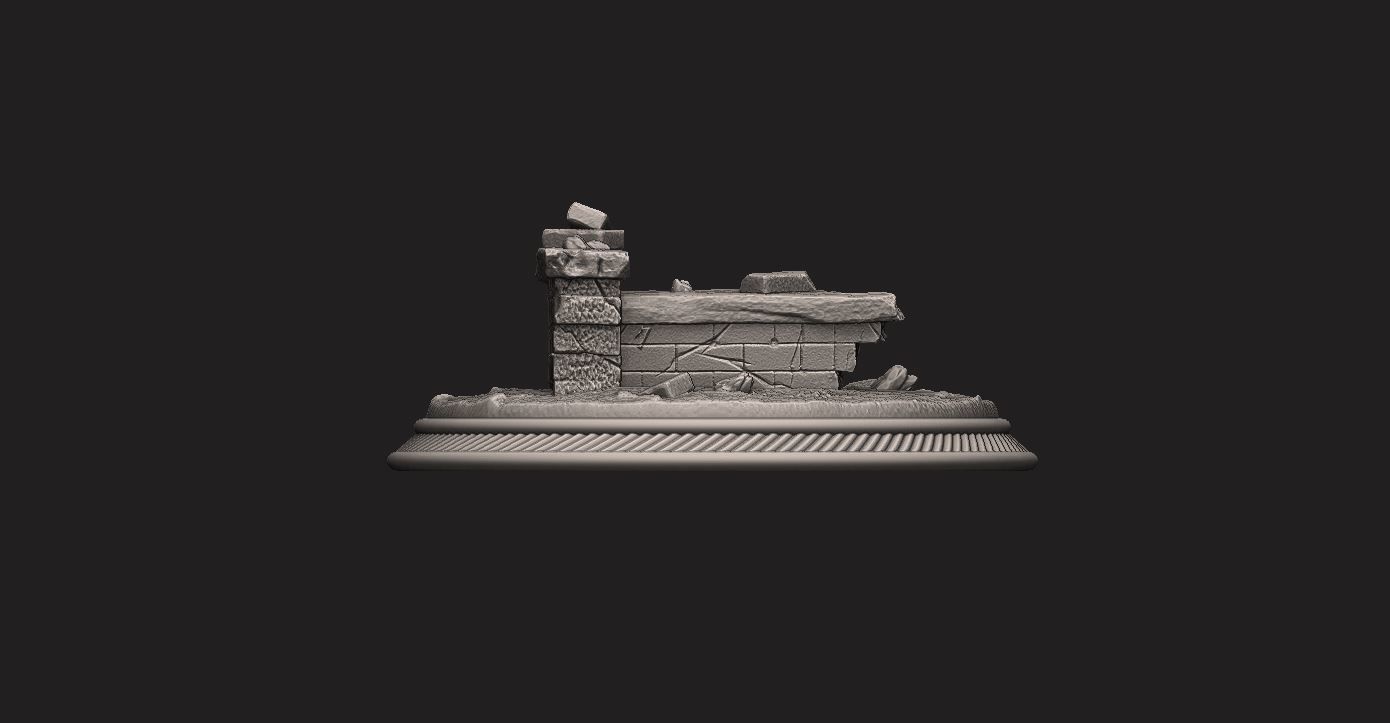 custom rubble Base for miniatures - Figures - version 02 3D print model_3