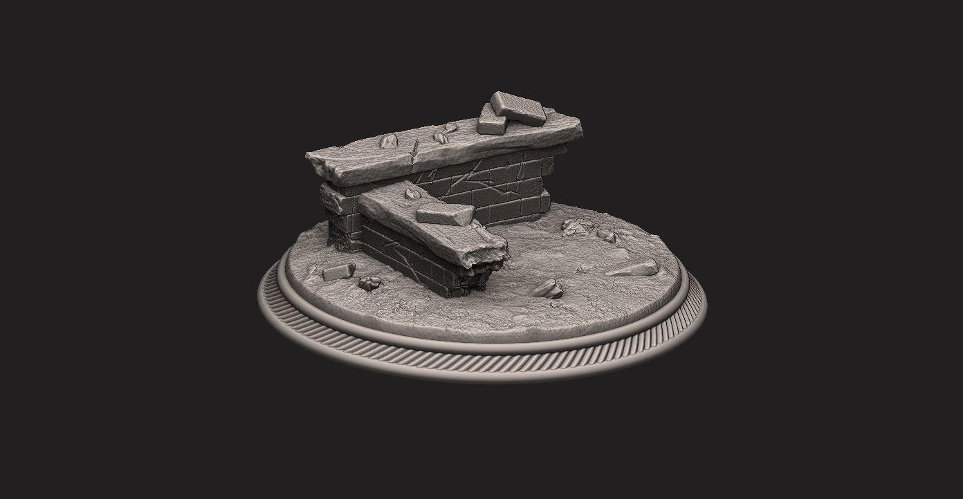 custom rubble Base for miniatures - Figures - version 02 3D print model_4