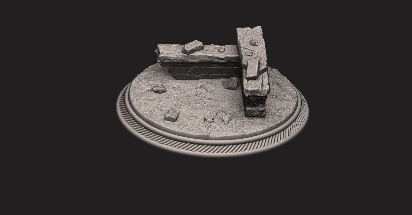 custom rubble Base for miniatures - Figures - version 02 3D print model_1