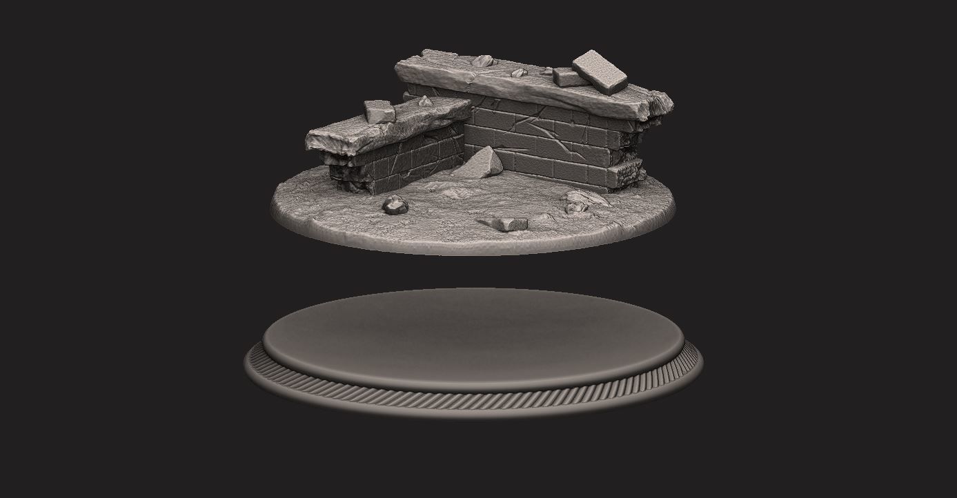 custom rubble Base for miniatures - Figures - version 02 3D print model_9