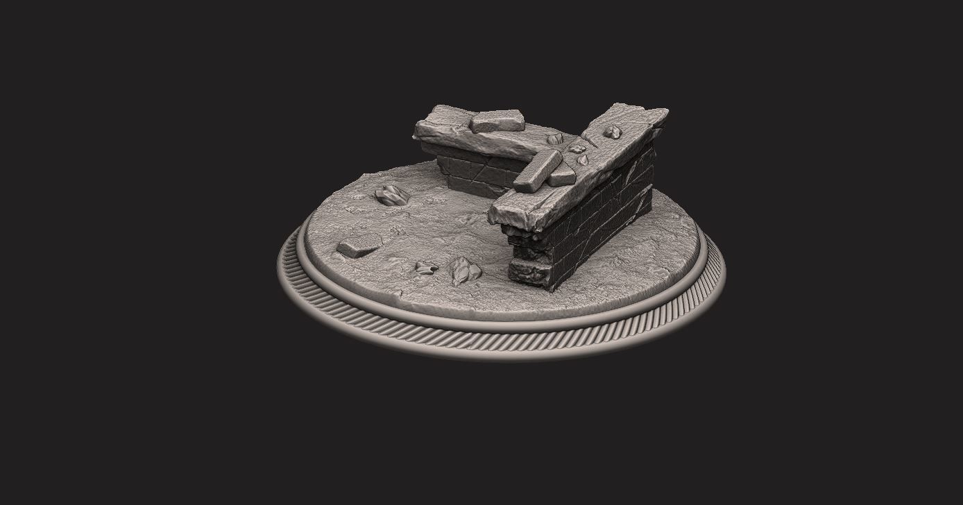 custom rubble Base for miniatures - Figures - version 02 3D print model_7