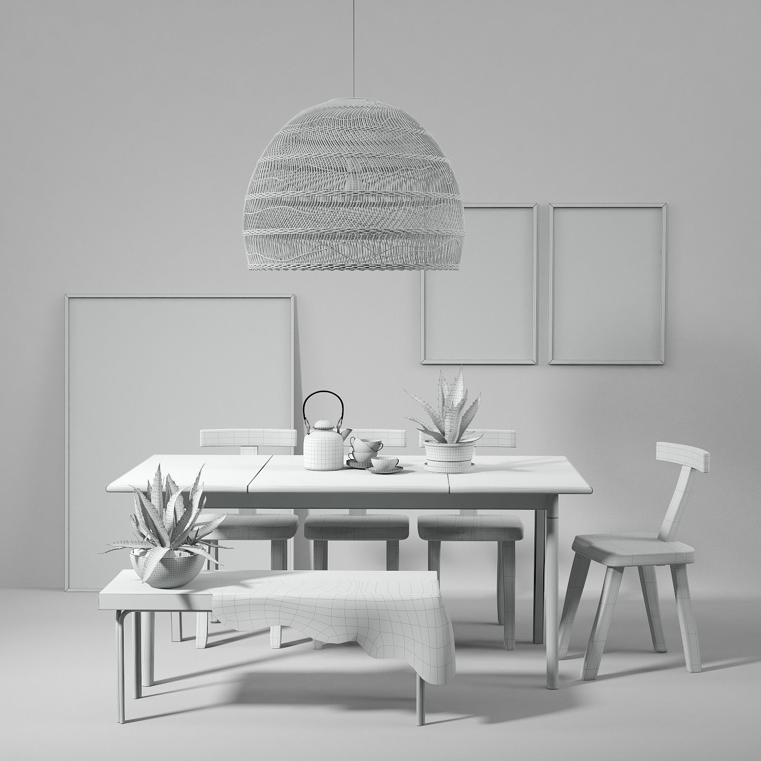 Scandinavian set 003  3D model_2