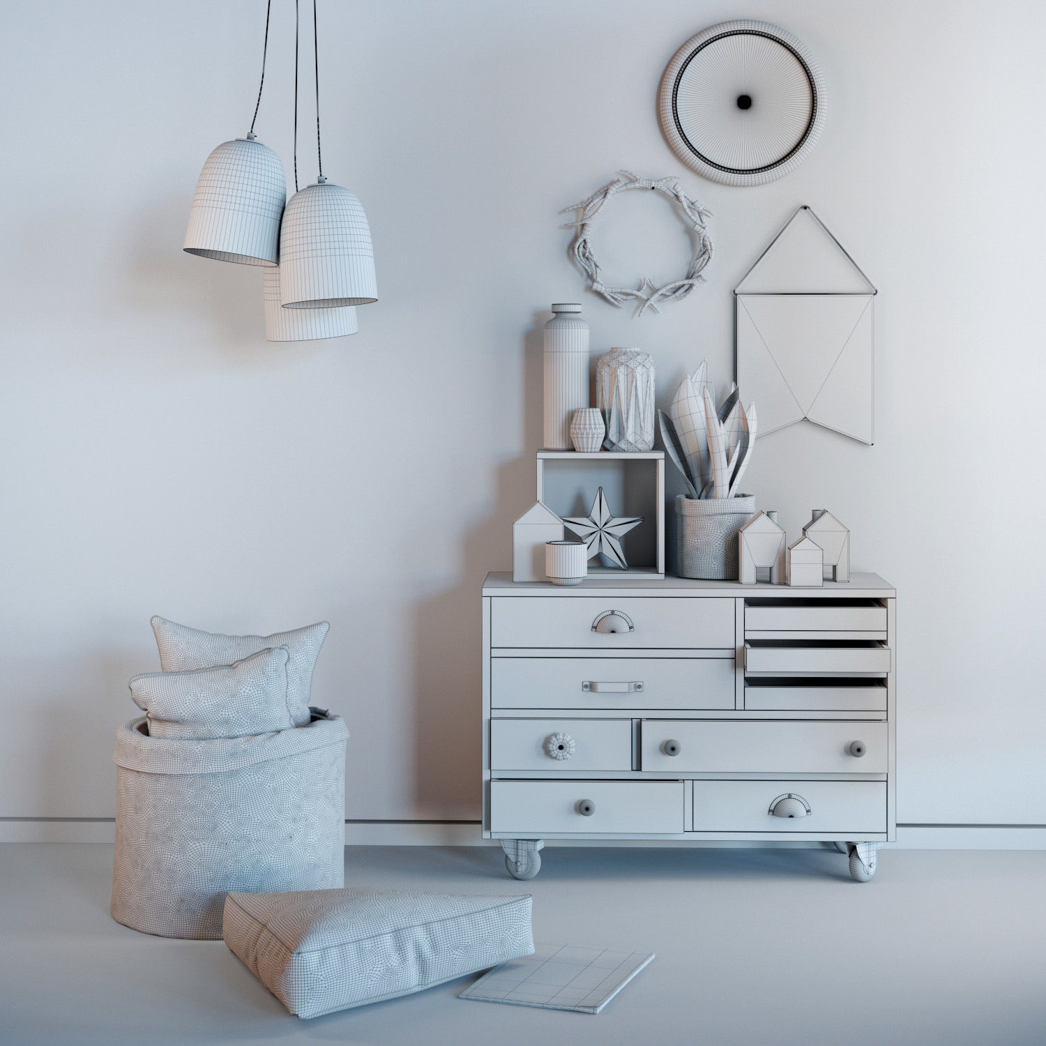 Scandinavian set 004  3D model_1