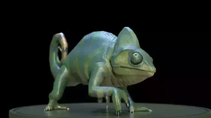 3D Chameleon Low-poly 3D model