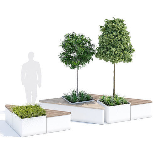 Triangle three planters 3D model
