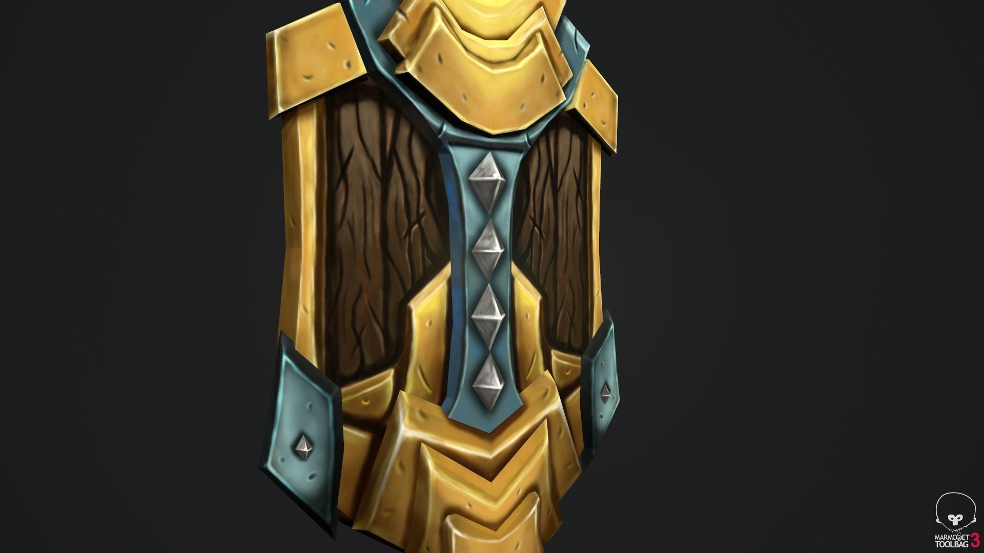 Stylized Handpainted Sword and Shield Low-poly 3D model_3