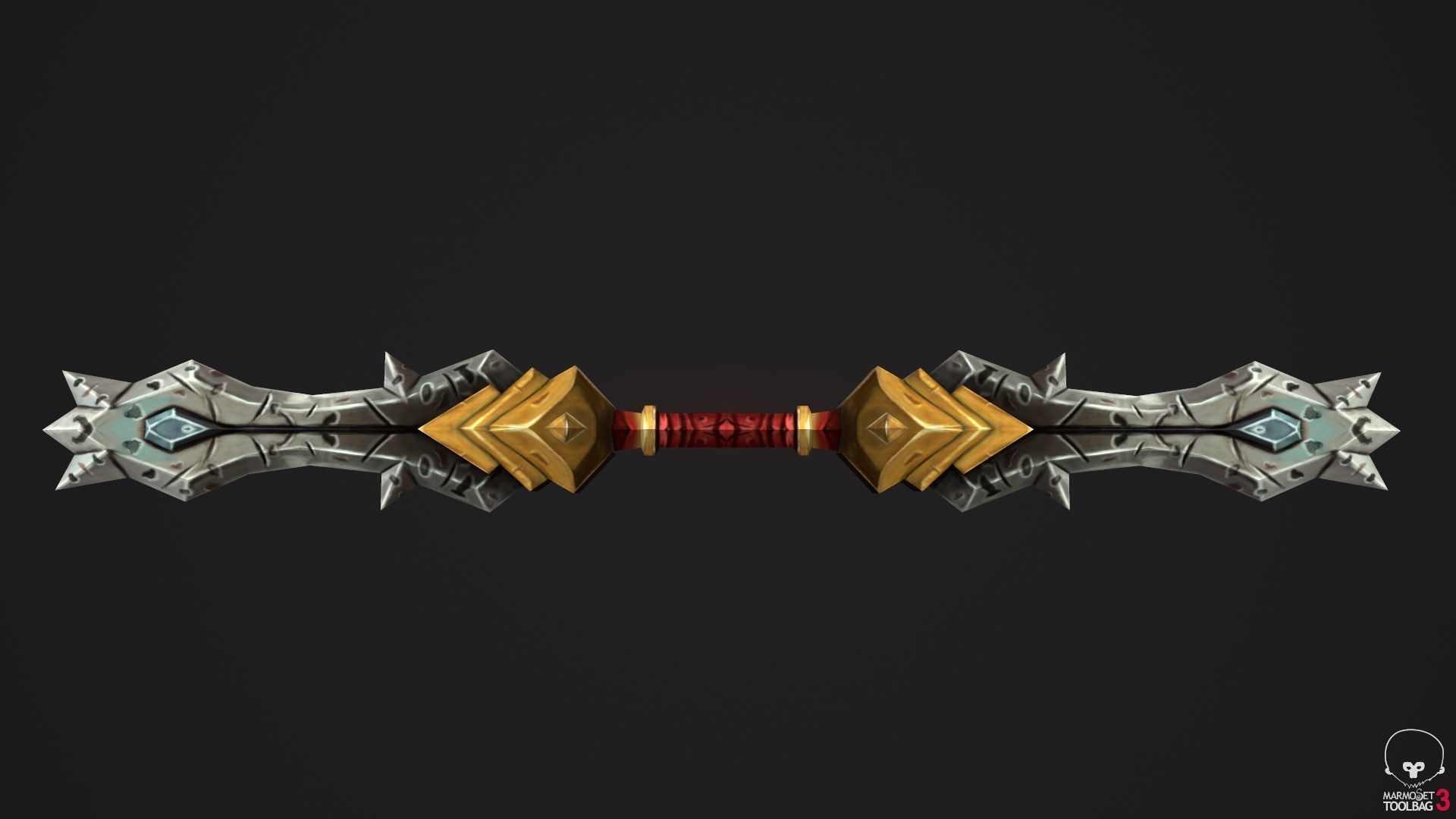 Stylized Handpainted Sword and Shield Low-poly 3D model_19