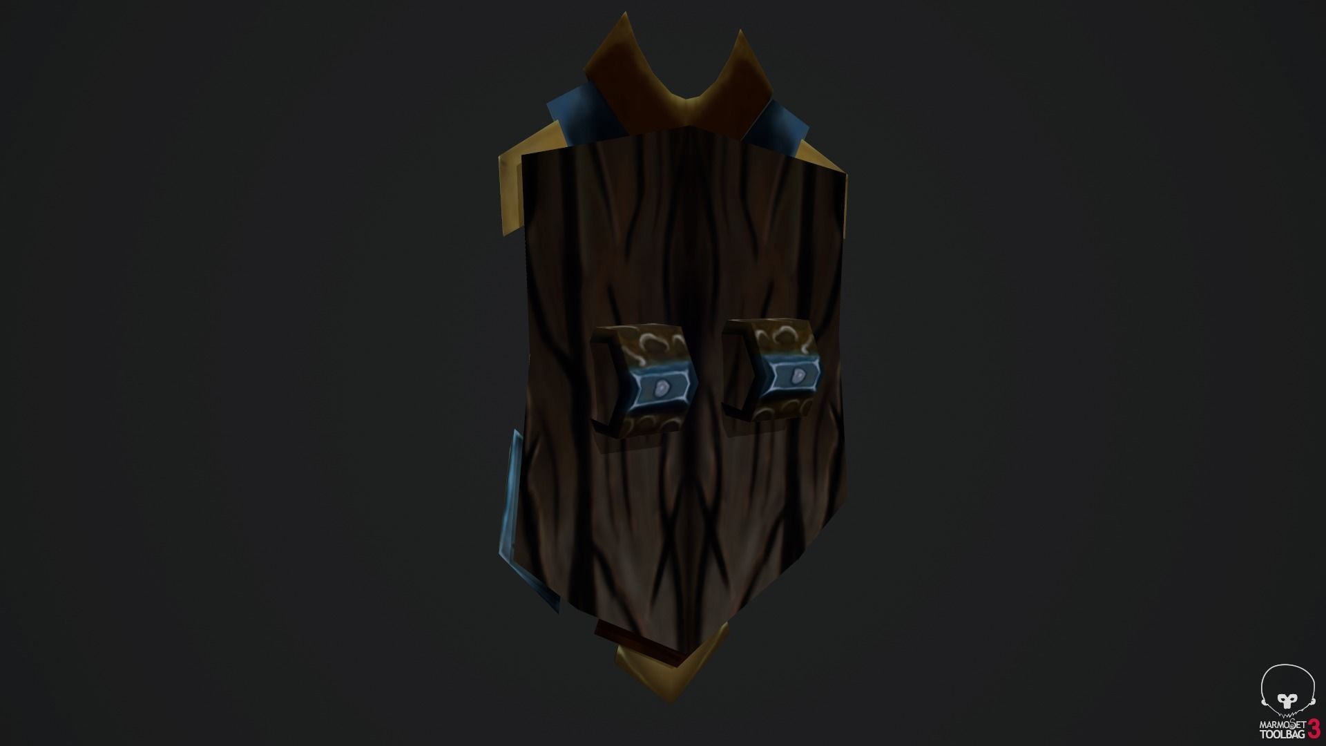 Stylized Handpainted Sword and Shield Low-poly 3D model_4