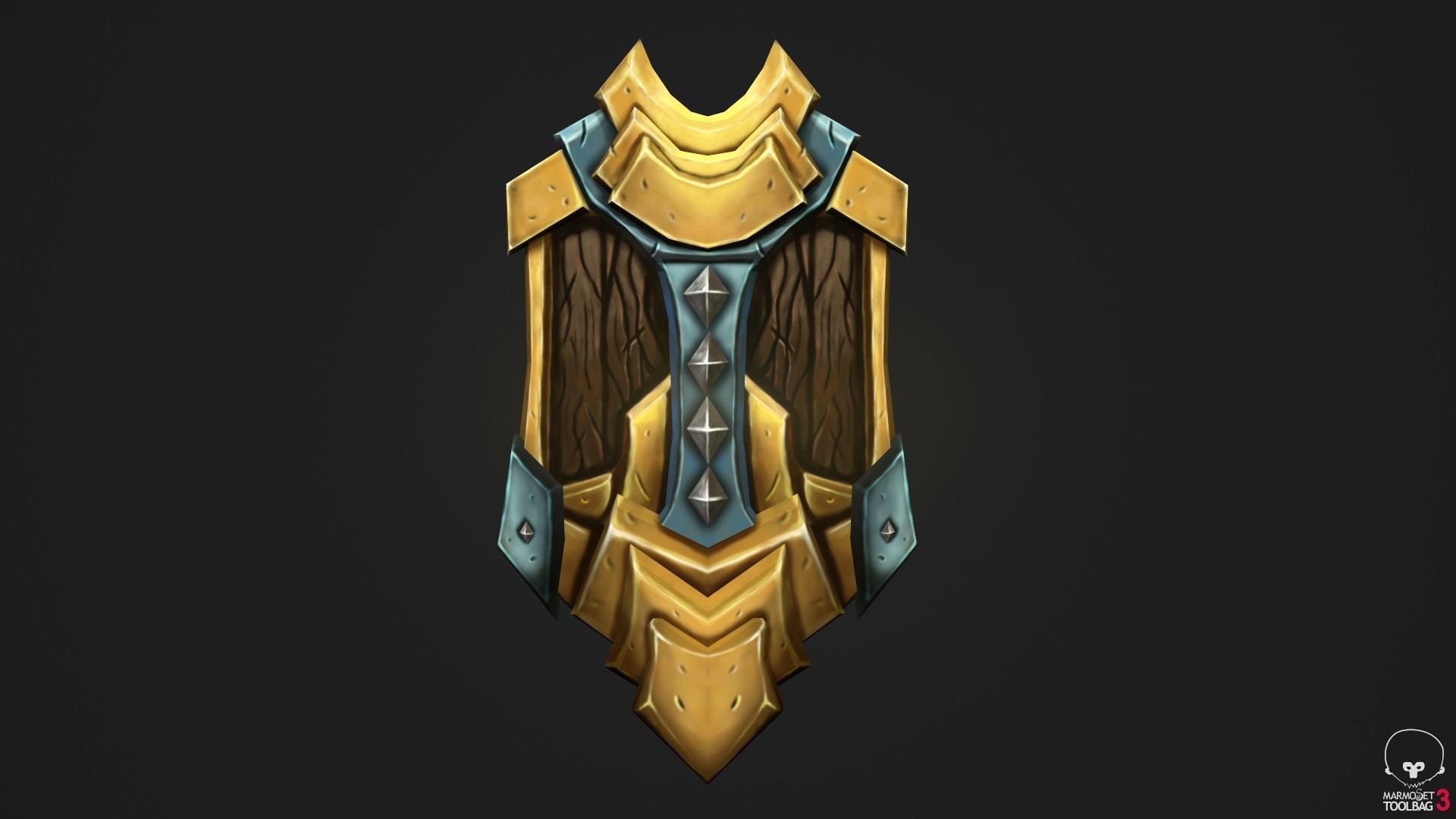 Stylized Handpainted Sword and Shield Low-poly 3D model_2