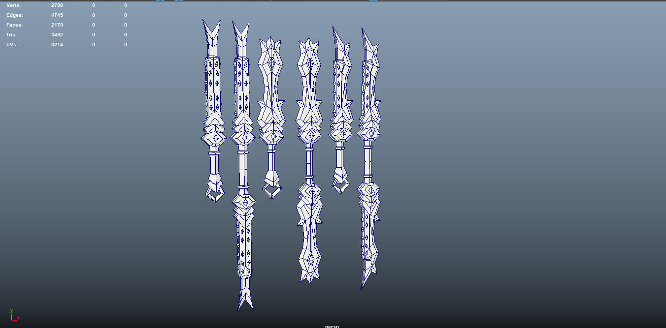 Stylized Handpainted Sword and Shield Low-poly 3D model_31