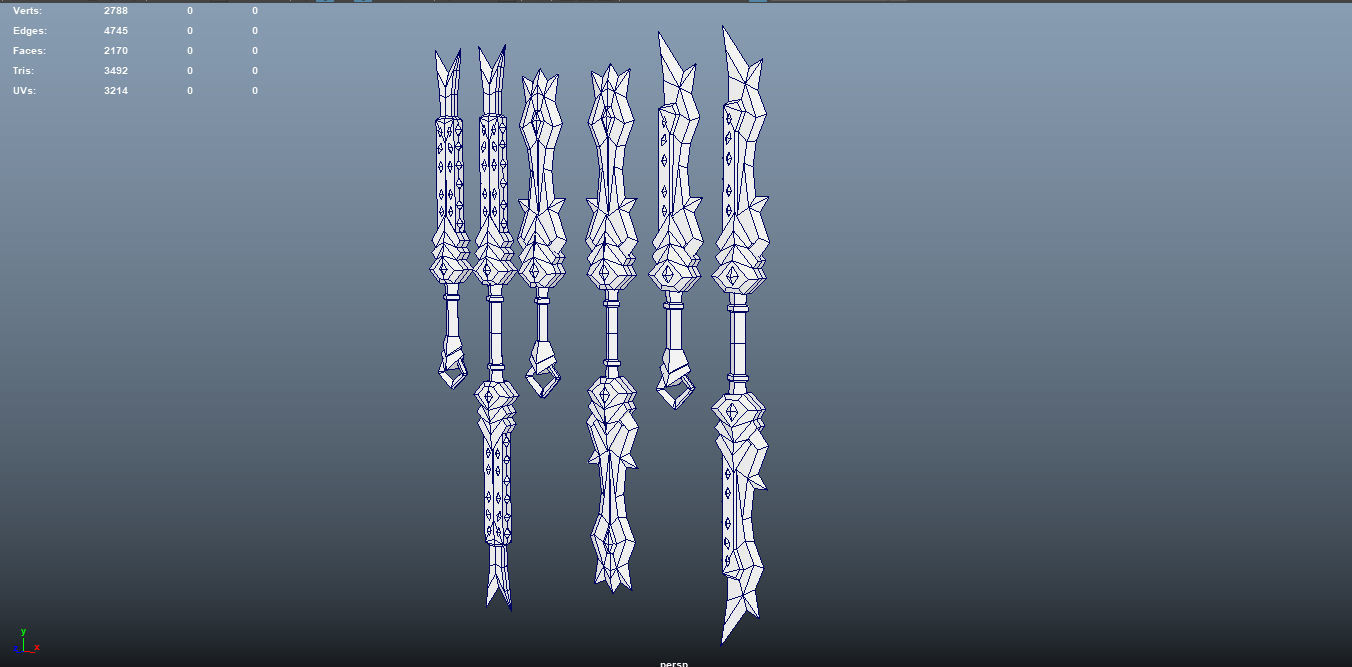 Stylized Handpainted Sword and Shield Low-poly 3D model_30