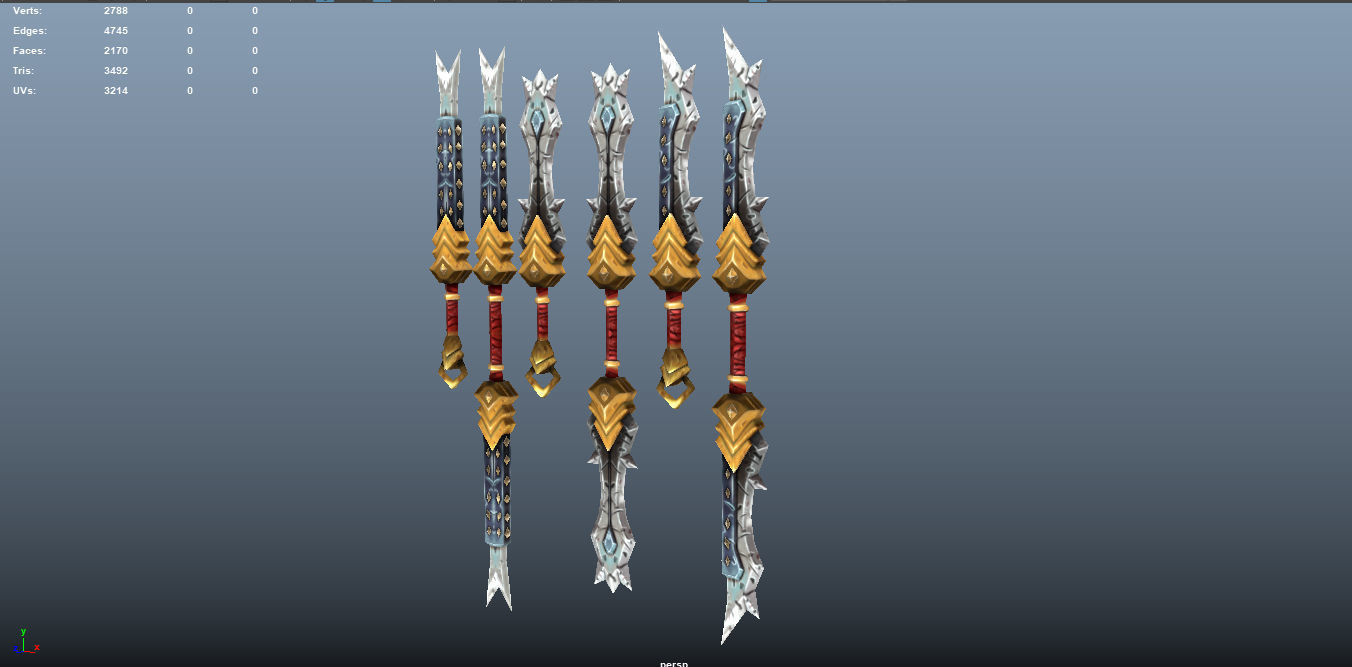 Stylized Handpainted Sword and Shield Low-poly 3D model_28