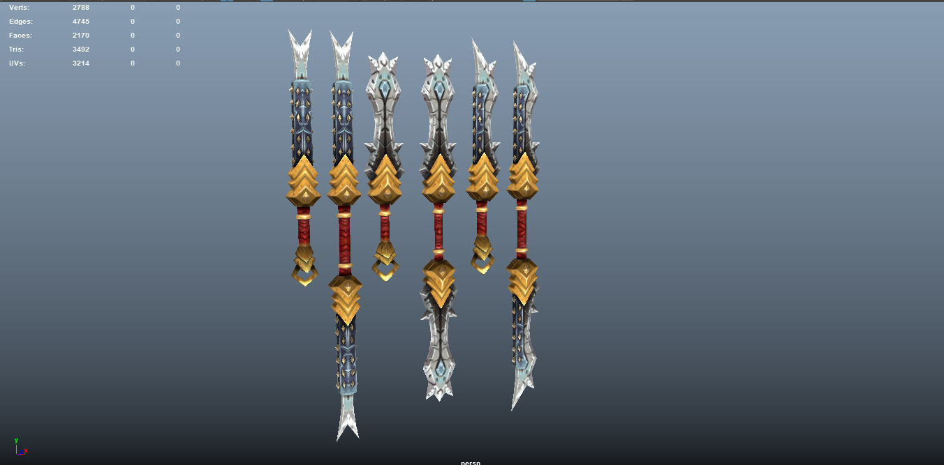 Stylized Handpainted Sword and Shield Low-poly 3D model_29