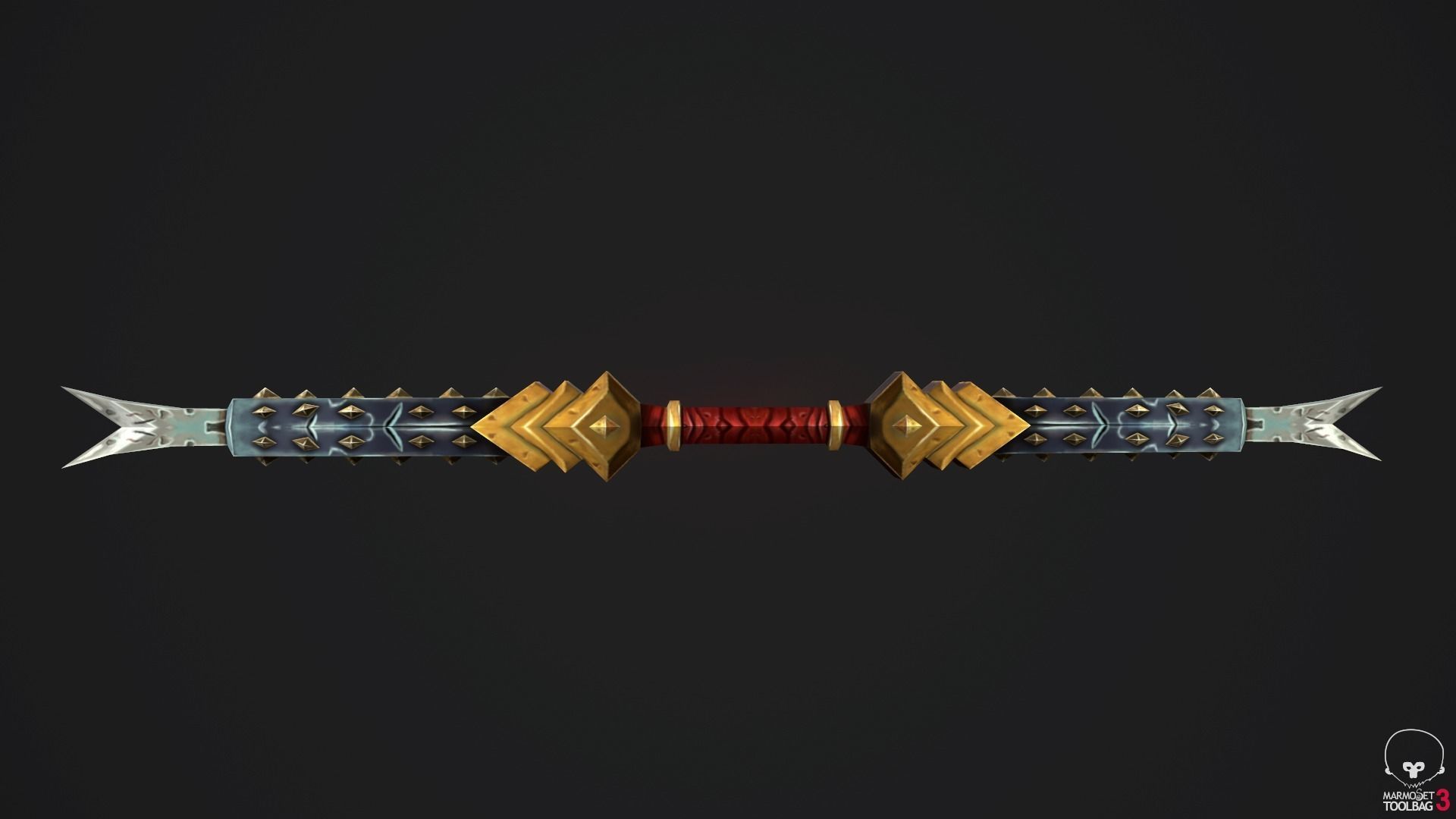 Stylized Handpainted Sword and Shield Low-poly 3D model_20