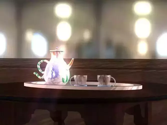 Classic porcelain blue sun teapot