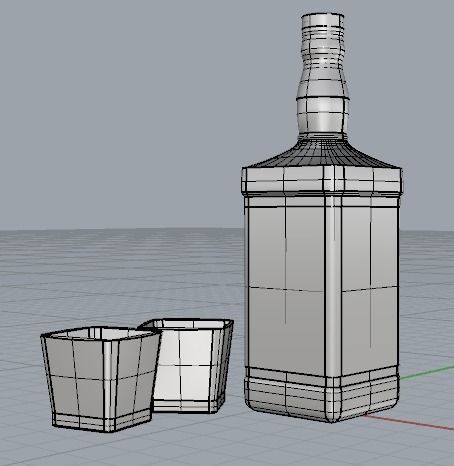 Jack Daniels bottle Low-poly 3D model_1