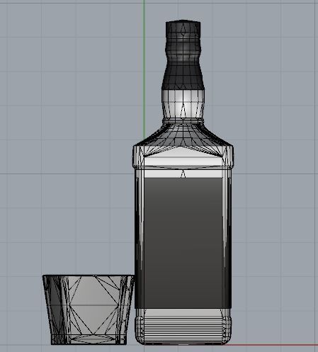 Jack Daniels bottle Low-poly 3D model_2