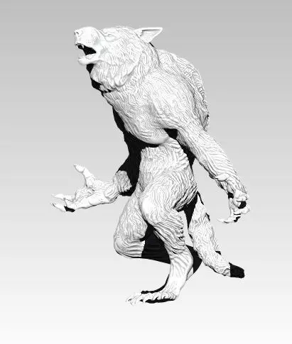 WareWolf statue Realistic 3D print model