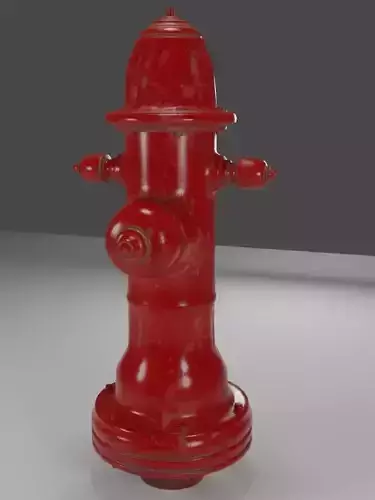 Realistic PBR Fire hydrant Traditional Red 