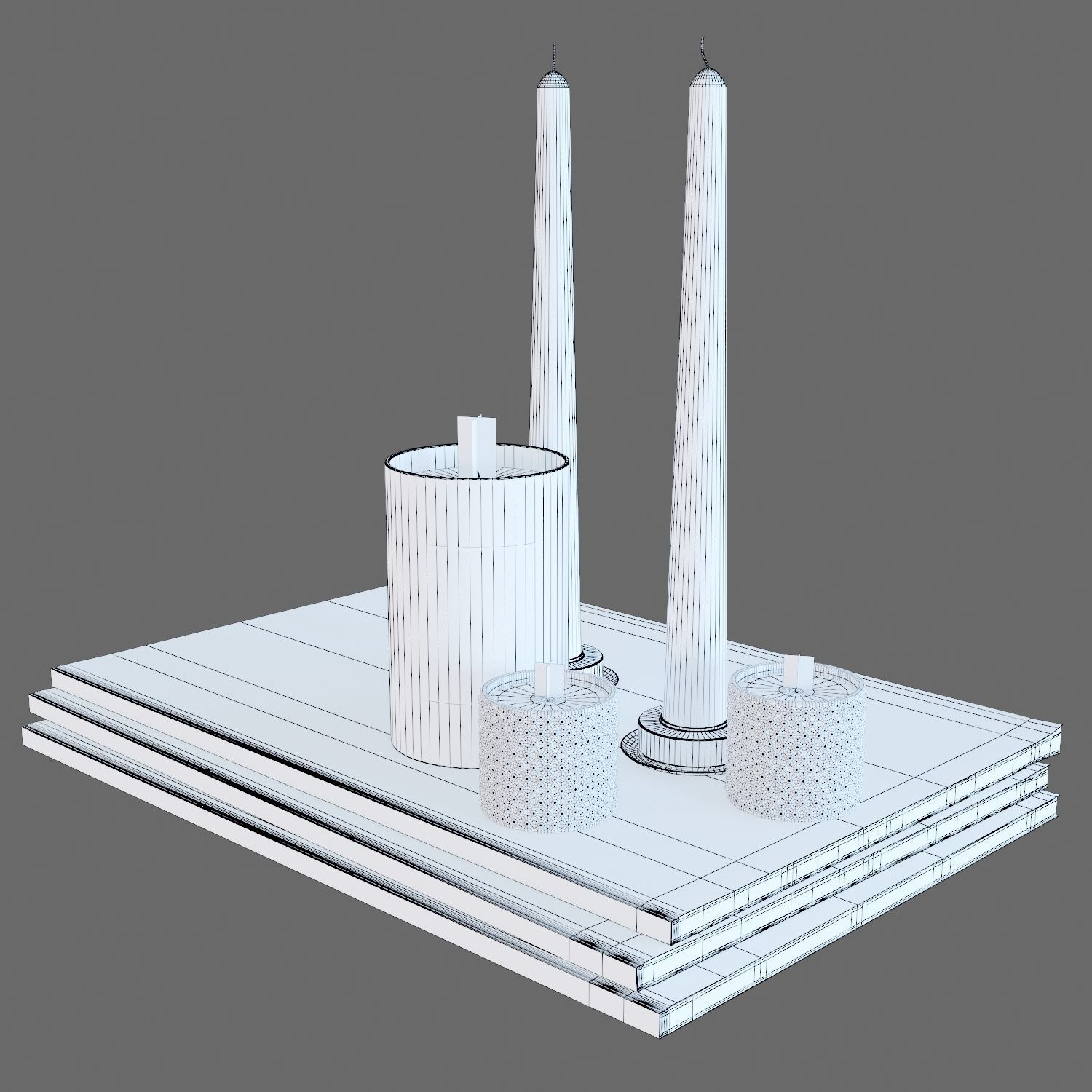 Decorative set 004  3D model_7