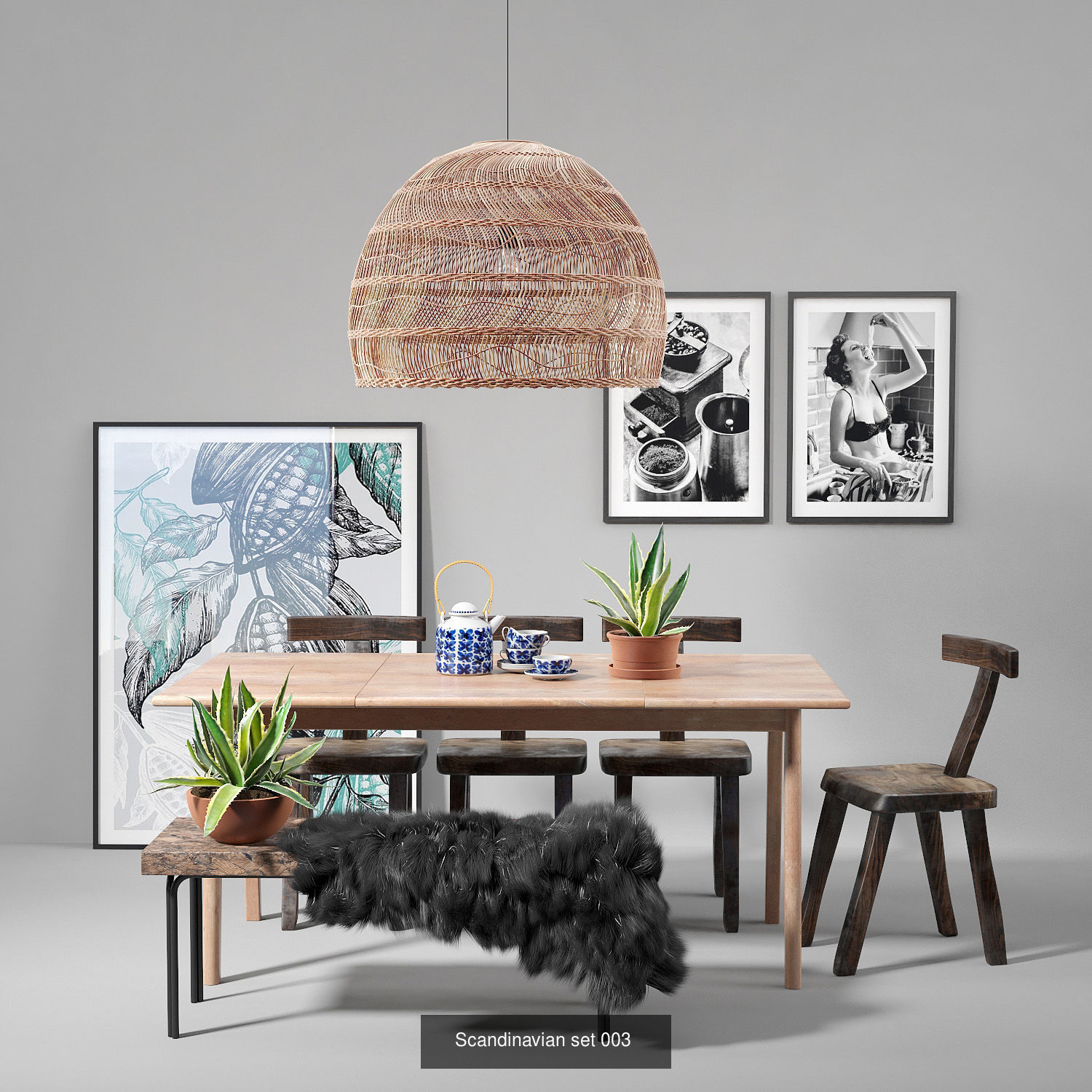 Scandinavian set 001-006 3D Model Collection_5