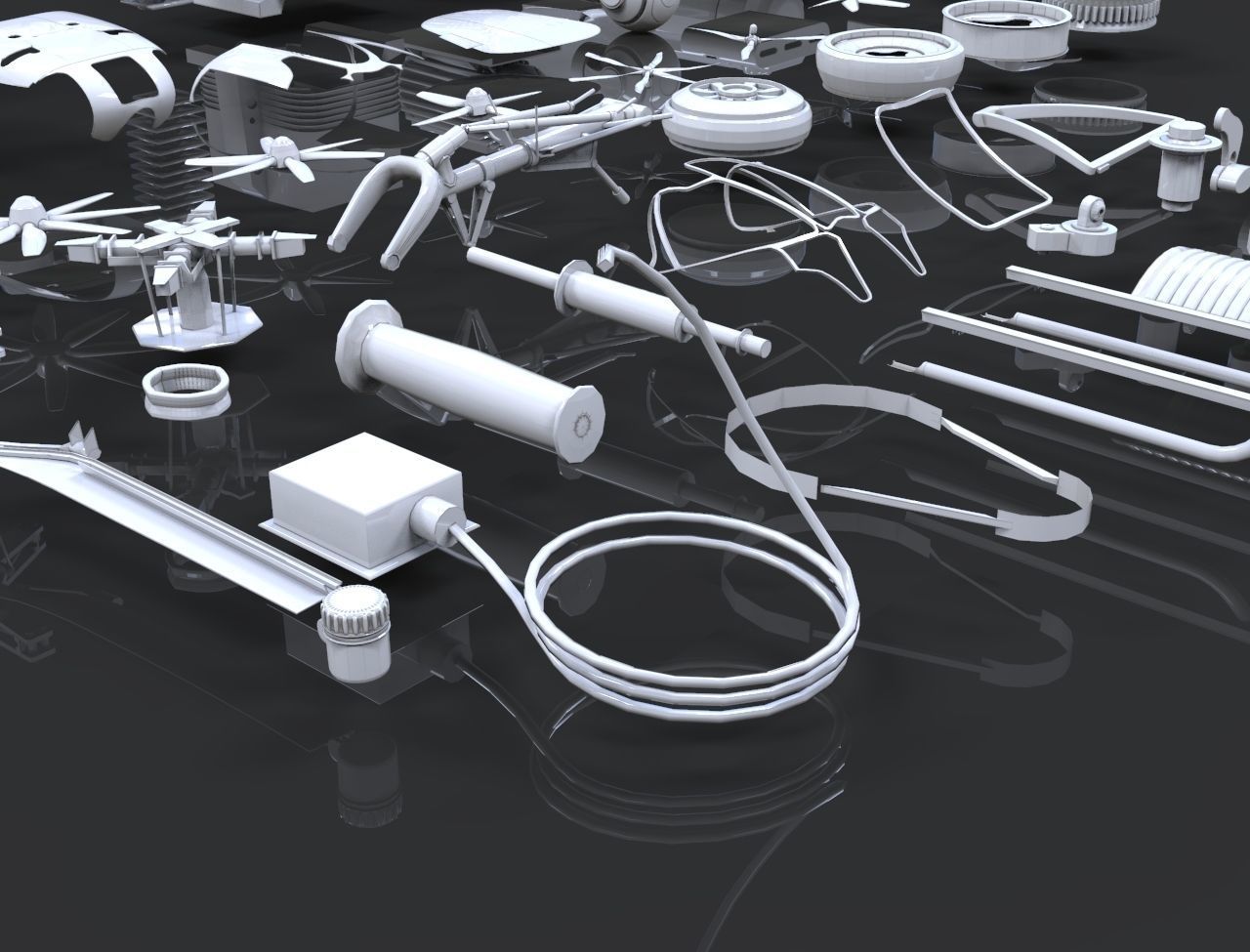 Industrial - Kitbash Low-poly 3D model_4