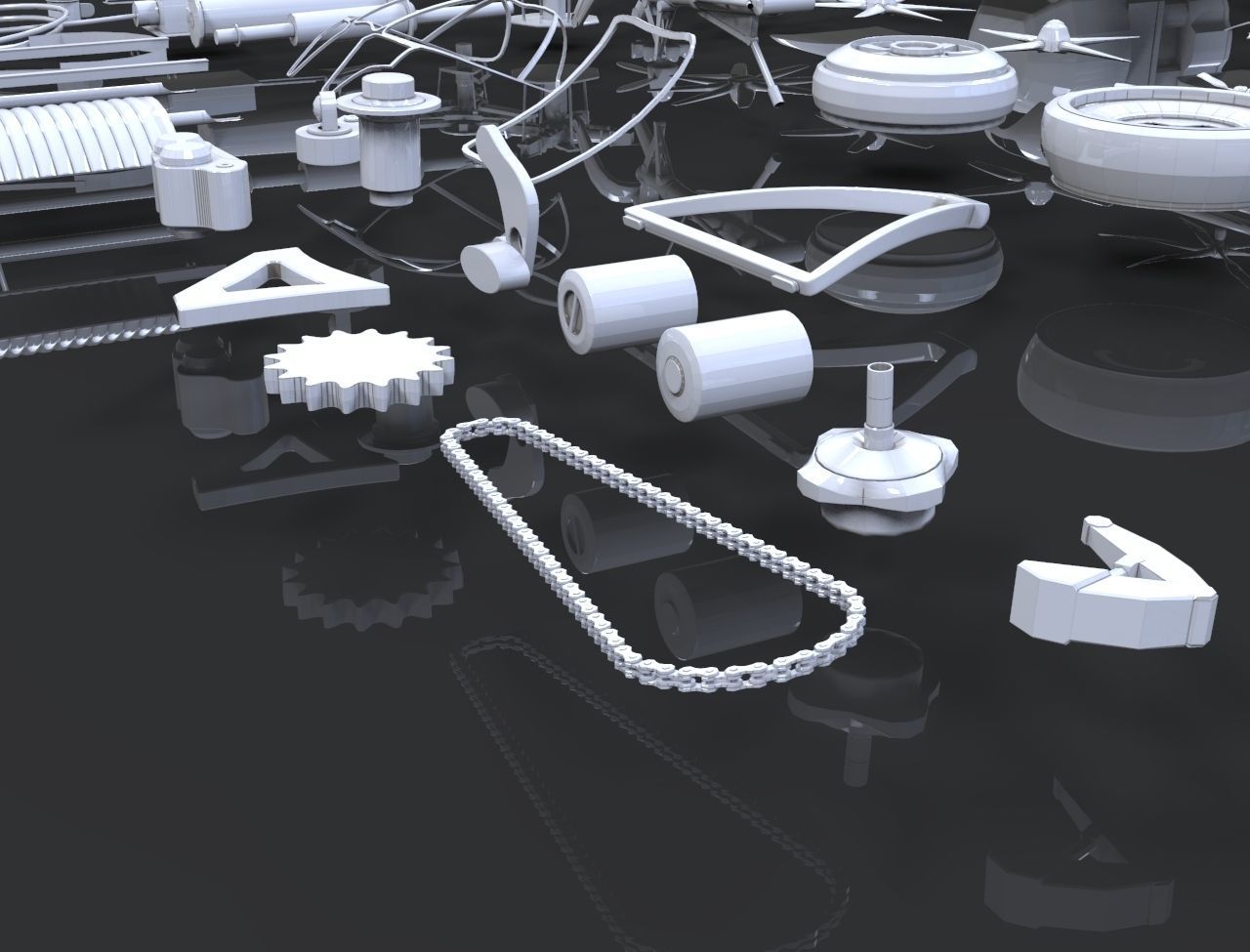 Industrial - Kitbash Low-poly 3D model_5