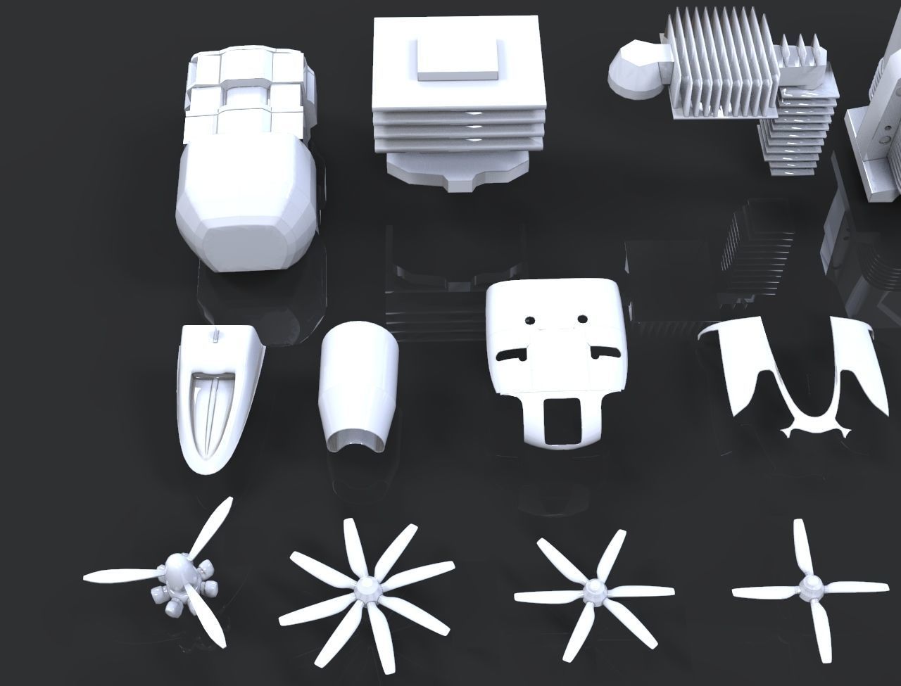 Industrial - Kitbash Low-poly 3D model_9