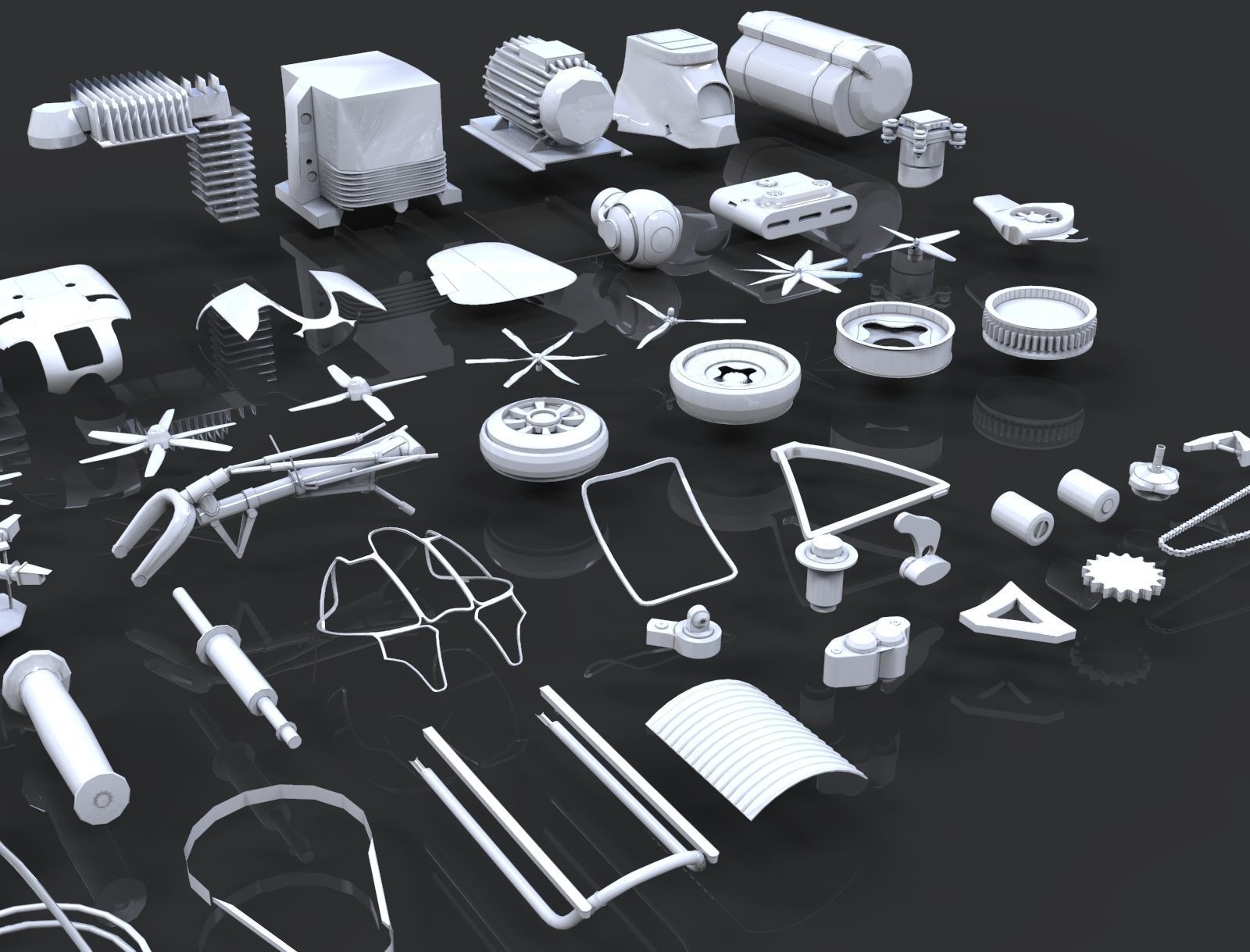 Industrial - Kitbash Low-poly 3D model_2