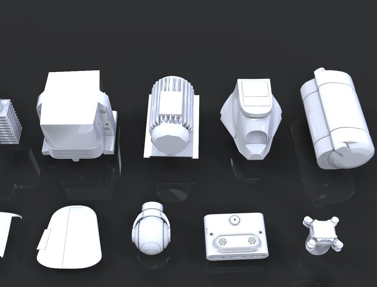 Industrial - Kitbash Low-poly 3D model_11