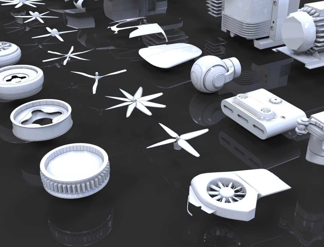 Industrial - Kitbash Low-poly 3D model_7