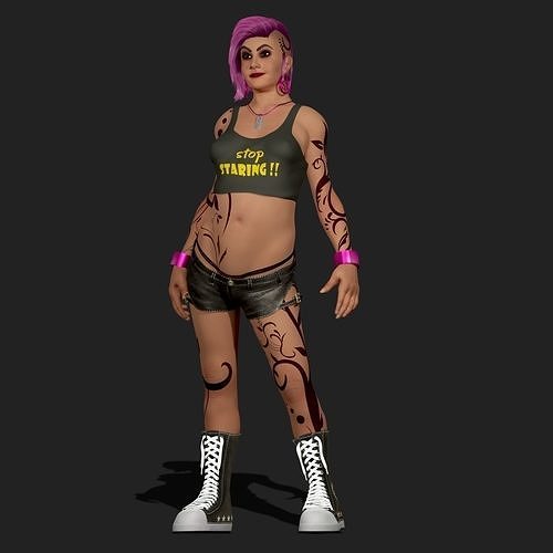 Punk Girl 3D model
