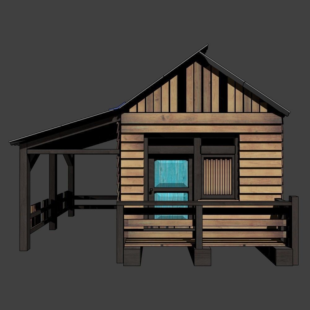house wood Free 3D model_1