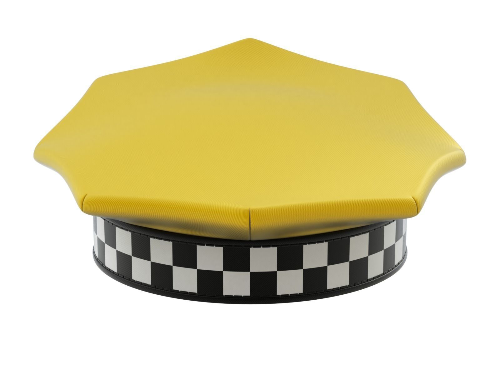Yellow Taxi Cap 3D model_6