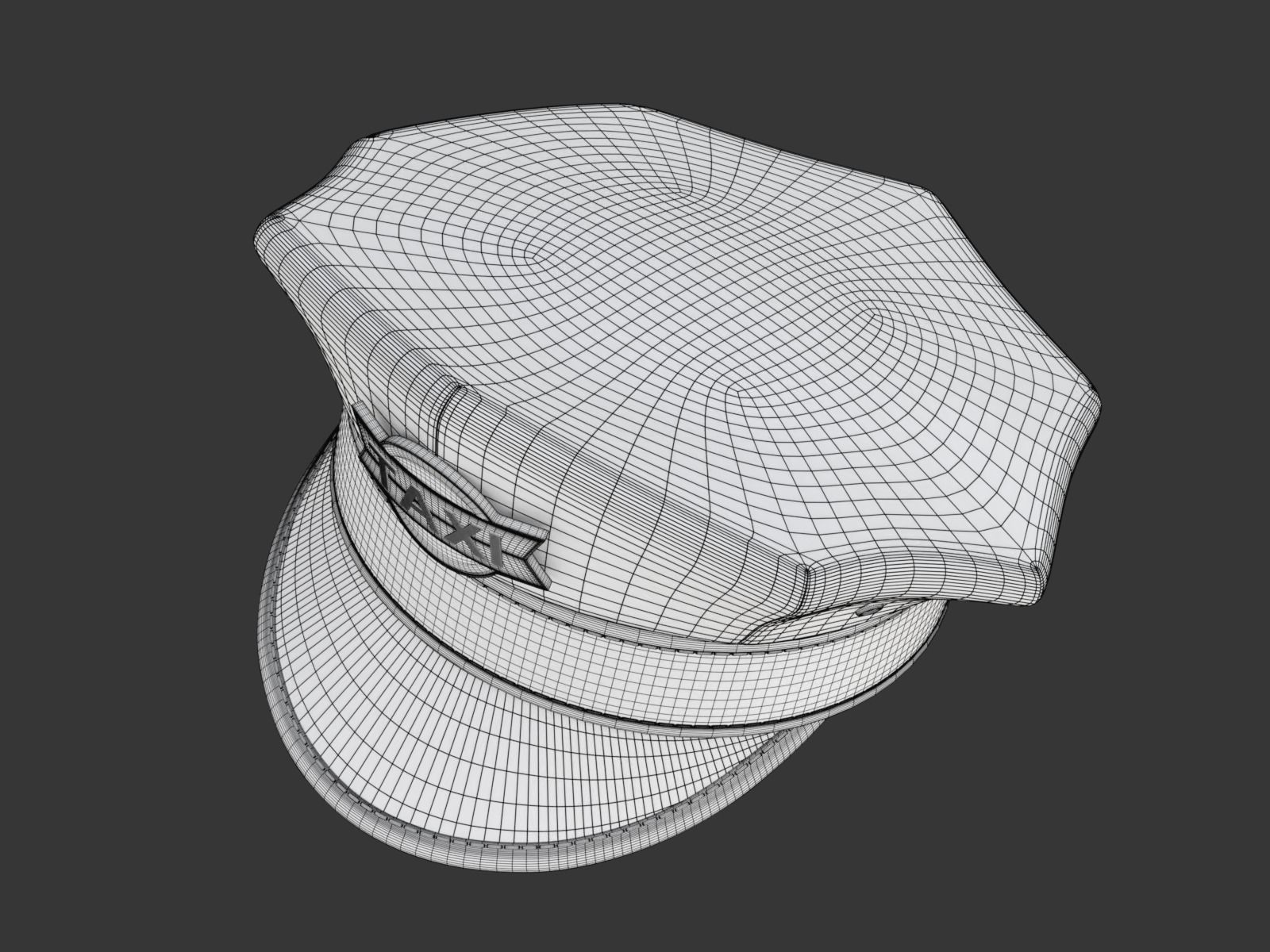 Yellow Taxi Cap 3D model_27