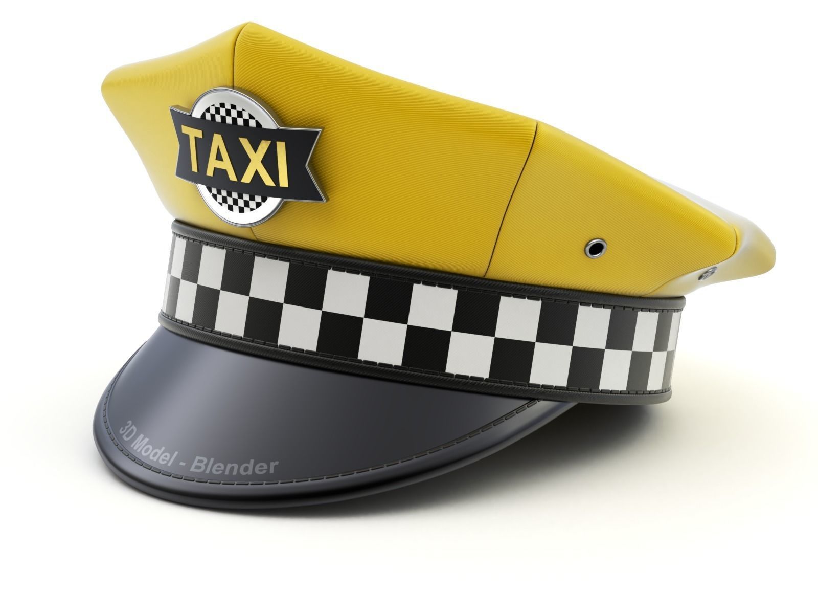 Yellow Taxi Cap 3D model_1