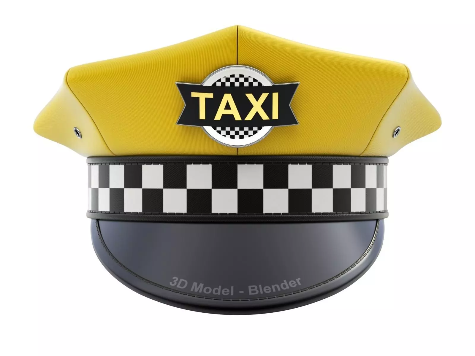 Yellow Taxi Cap 3D model_0