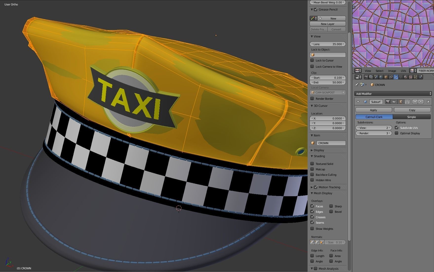 Yellow Taxi Cap 3D model_18