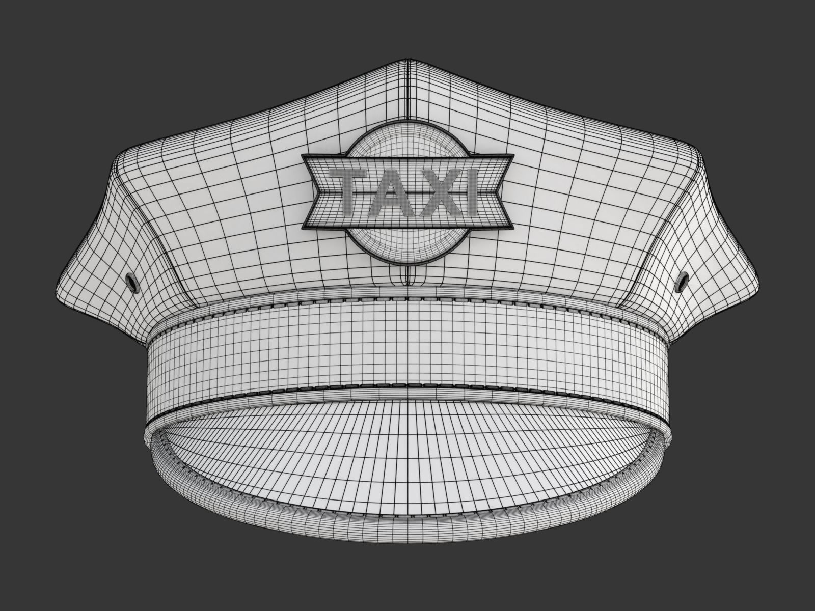 Yellow Taxi Cap 3D model_28