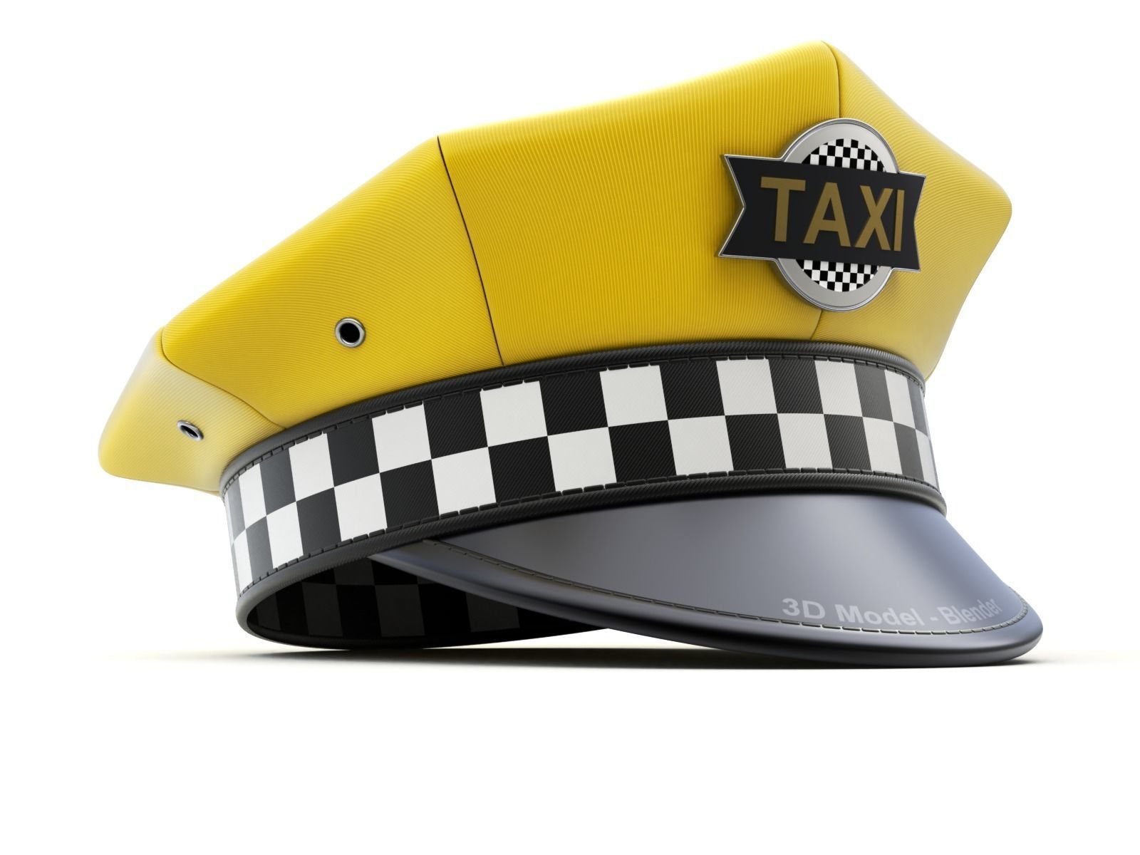 Yellow Taxi Cap 3D model_9
