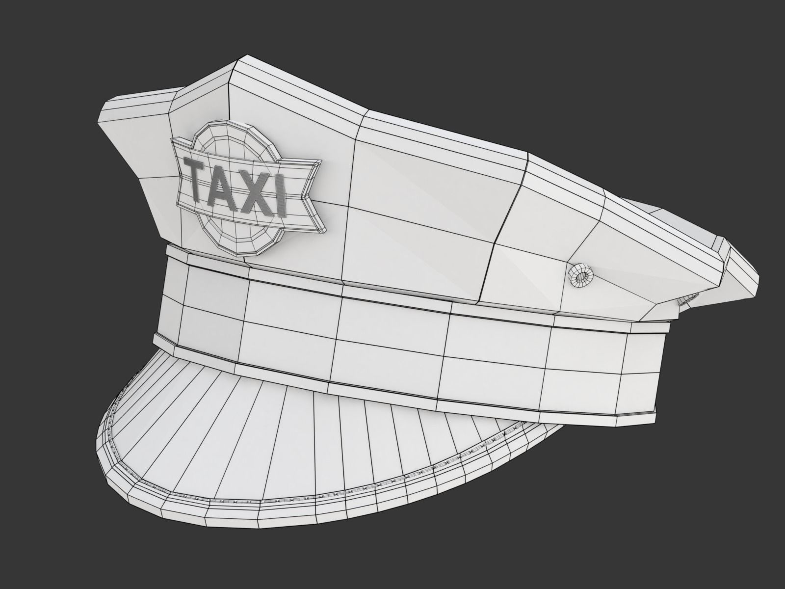 Yellow Taxi Cap 3D model_20